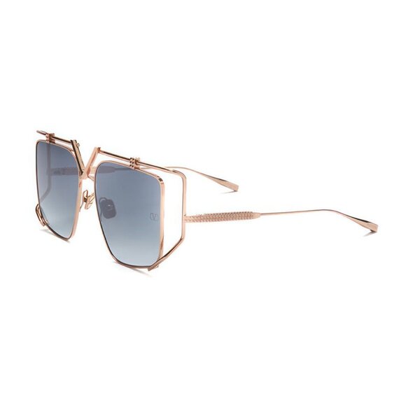 NEW VALENTINO SUNGLASSES, WOMEN GOLD SQUARE EYEWEAR VALENTINO - Picture 3 of 4